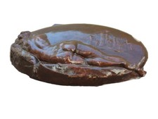 Ancien grand sujet femme nue couchée en résine Béton 60x30 cm Vintage