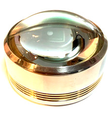 CHRISTOFLE BOITE / LOUPE À DÉCOR DE FILETS FORTS DORÉS. PIÈCE "COLLECTOR"