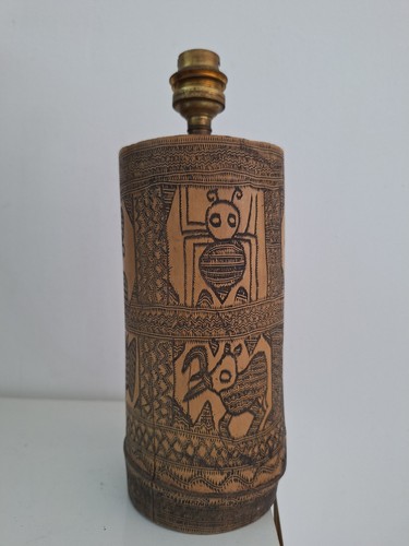 Lampe ancienne bois afrique - ancienne,