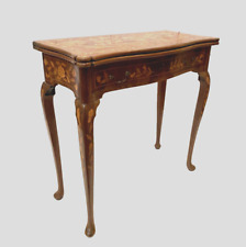 table à jeux portefeuille en marqueterie hollandaise tiroir façade. XIX siècle .