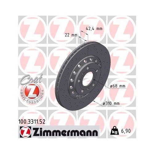 Disque frein zimmermann - disque, de