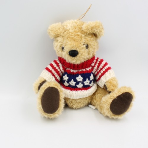 Peluche ours beige marron pull