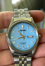 AUTOMATIC SEIKO VINTAGE LIGHT BLUE DIAL DAY DATE 6309 WRIST WATCH