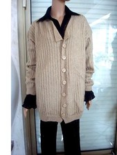 VESTE GILET  BEIGE TRICOTE MAINS NEUVE T 44/46 T3 MIXTE
