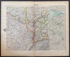 France (Partie Nord-Est) Carte géographique de 1901