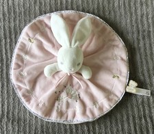 Doudou Lapin blanc rond rose fleur Perle Kaloo