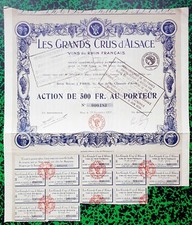 Dépt 67/68 & Paris IX ème - Belle Déco Grands Crus d'Alsace Vins du Rhin F. 1921