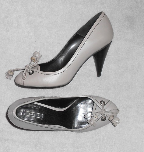 Zara escarpins cuir gris 37 - zara, p