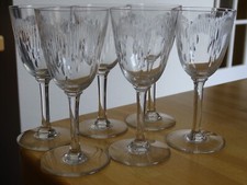 BACCARAT 6 ANCIENS VERRES A APERITIF EN CRISTAL MODELE MOLIERE ht 12 cm lot n°2