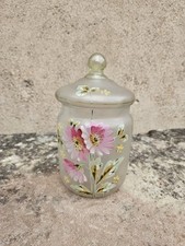 Pot à Biscuit en Verre Émaillé Legras - Bonbonnière - Sucrier - Ancien Bocal