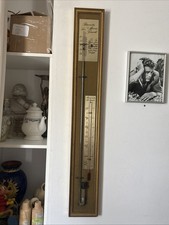 BAROMÈTRE A MERCURE SELON TORRICELLI THERMOMÈTRE CENTIGRADE INSTRUMENT MURAL