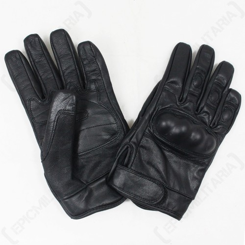 Noir tactique gants cuir - ,