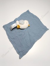 Doudou Plat Lange Activités Mouette/Oiseau Bleu Blanc - Sailors Bay Little Dutch