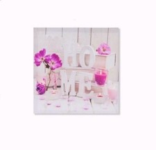 Cadre toile tableau Zen Fleur Orchidée et Bougie - 40 x 40 cm