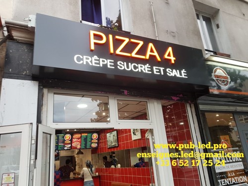 Enseigne led restaurant pizza - restaurant,