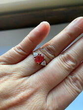 bague en or 18 carats et Zircons / Saphir orange 1.35 cts Origine AF