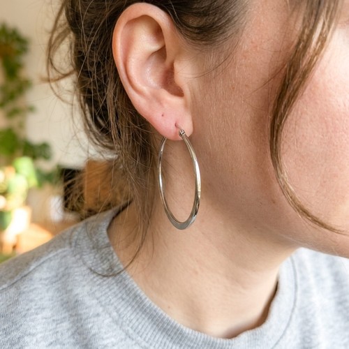 Créoles femme acier - femme, en