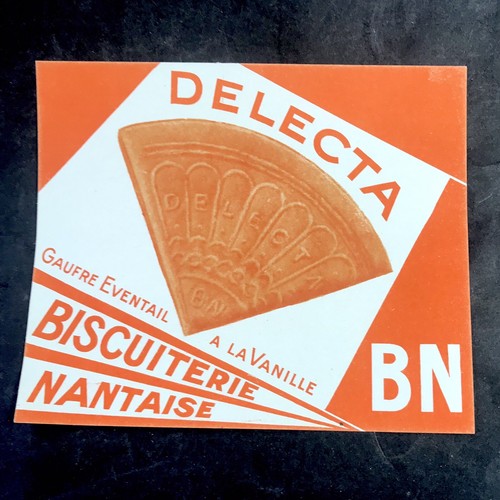 1928 etiquette biscuit delecta - etiquette,