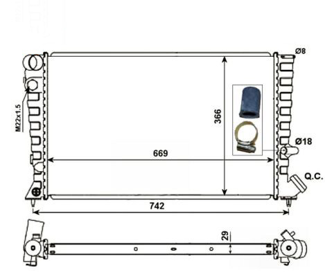 Radiateur eau refroidissement - eau,