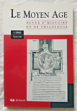 Le Moyen Age : Revue d' Histoire et de Philologie 2003 Poison Sorcellerie