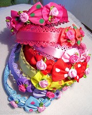 DIADEME SERRE TÊTE CHEVEUX FLEUR NOEUD MARIAGE CÉRÉMONIE BÉBÉ ENFANT - ST03
