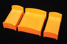 Lot de 3 lits oranges de la maison Fisher Price vintage