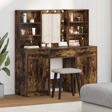 Ensemble de Coiffeuse avec tiroir 3 pcs Bois d'ingénierie Maquillage LED vidaXL 