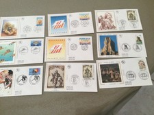Lot 9 enveloppes 1er jour sur soie 1992