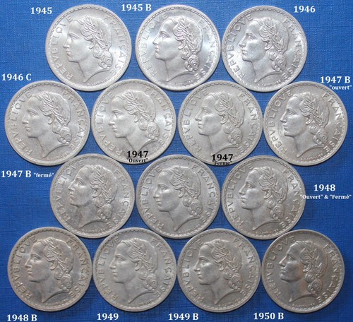 Série lot 5 francs - série,