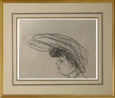 GEORGES GOURSAT dit SEM (1863-1934) DESSIN ORIGINAL FEMME AU CHAPEAU (497)