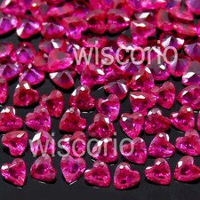 500 pièces pierres précieuses certifiées coupe cœur rubis rouge sang pigeon m...