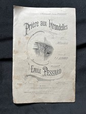 PARTITION ANCIENNE - PRIÈRE AUX HIRONDELLES - ÉMILE PESSARD