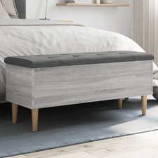 Banc de Rangement Siège Coffre Salon Couloir Chêne Fumé Bois d'Ingénierie vidaXL