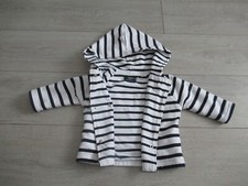 Veste à capuche mixte style marin à rayures bleu et blanches taille 1 an