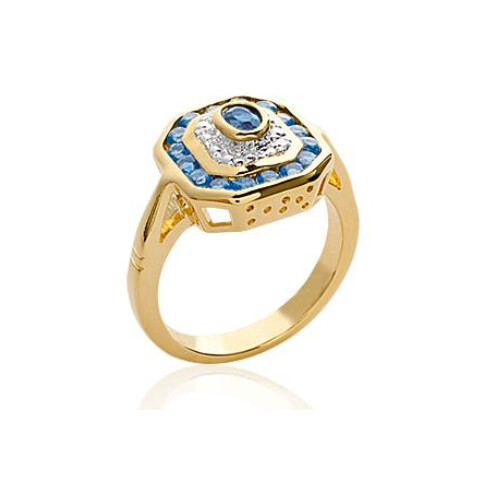 Bague bicolore octogonale t68 - bague,