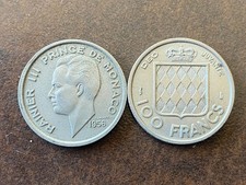 Pièce de monnaie coin money MONACO 100 Francs 1956 RAINIER III état voir scan