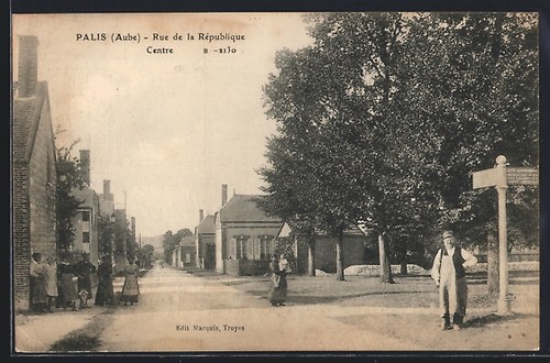 Cpa palis aube - rue, la