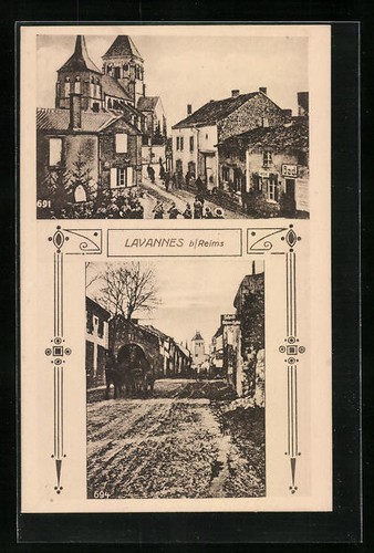 Cpa reims des passants et - reims,,