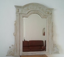 Miroir ancien en bois à glace