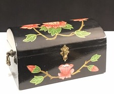 Boîte À Bijoux Rectangulaire En Bois Coffre Rangement Déco Vintage