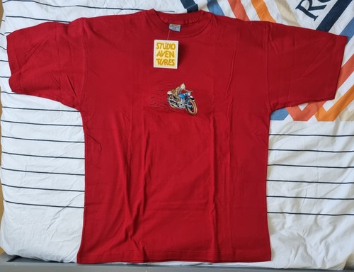 Tintin moto tee shirt rouge - a,