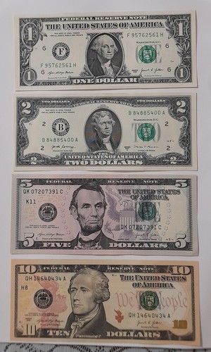 Lot billets 5 - 1,, 10$