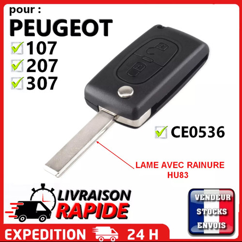 Clé pliable pour peugeot - pliable, 207