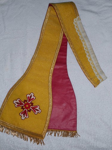 Ancien étole drap franges - Étole, or