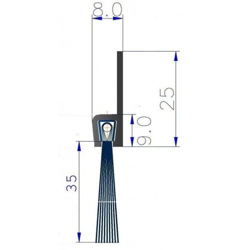 200 joint brosse - cm, strip