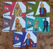 5 TELECARTES TINTIN LES