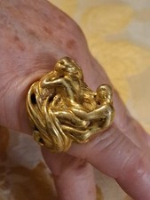 BAGUE ANCIENNE BRONZE DORE