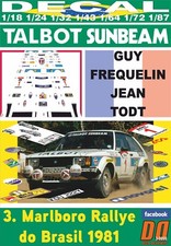 DECAL TALBOT SUNBEAM LOTUS