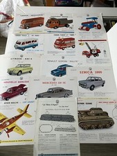 Lot de 18 pages Catalogue Joustra R8 Gordini Simca Bernard Peugeot 204 Mercedes