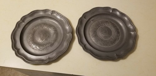 Antique german pewter plate - antique,